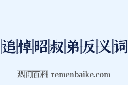 追悼昭叔弟反义词是什么意思的图片